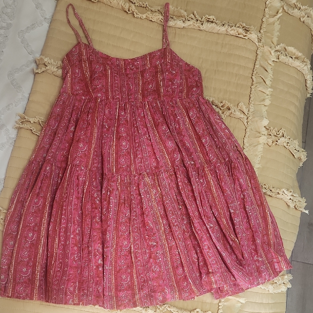 American Eagle Outfitters Red Paisley Mini Dress